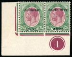 Stamp of South West Africa 1923-26 setting IV "South West" 16mm. long 14mm. between