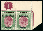 Stamp of South West Africa 1923-26 setting IVa "South West" 16mm. long 14mm. between