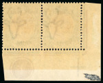 Stamp of South West Africa 1923-26 Setting IIIa 5s purple and blue in mint n.h. plate number "1" pair from the lower left corner of the pane