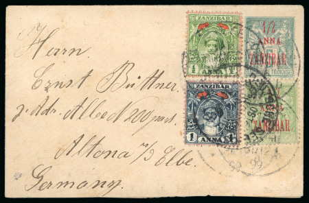 Stamp of Zanzibar » The Zanzibar Post Office (1895-1964) 1896-1901 issues, group of 20 covers, cards and stationery,