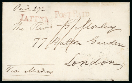 Stamp of Ceylon 1827-1857 Selection of eighteen pre-stamp entires,