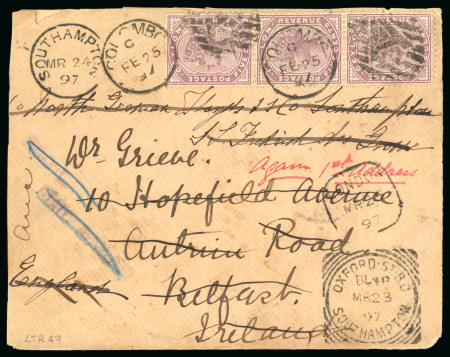 Stamp of Ceylon 1897-1945 Group of five covers including redirected