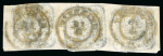 Stamp of Romania » United Principalities 1862-1864 1862 30par blues strip of three, two stamps slightly