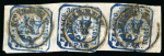 Stamp of Romania » United Principalities 1862-1864 1862 30par blues strip of three, two stamps slightly