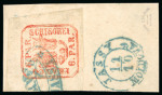Stamp of Romania » United Principalities 1862-1864 1862 small piece bearing 6par brownish-red on medium