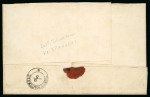 Stamp of Romania » United Principalities 1864-1865 Prince Cuza 1865 Cover beraing superb 20par red with marginal base