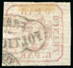 Stamp of Romania » United Principalities 1862-1864 1862 Selection of six used singles of the 6par red in