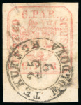 Stamp of Romania » United Principalities 1862-1864 1862 Selection of six used singles of the 6par red in
