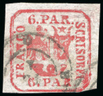 Stamp of Romania » United Principalities 1862-1864 1862 Selection of six used singles of the 6par red in