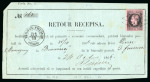 Stamp of Romania » 1866-67 Prince Carol I - Coloured Papers 1866 Returned receipt which accompanied a registered