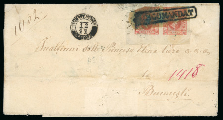 Stamp of Romania » United Principalities 1864-1865 Prince Cuza 1865 (Nov 12) Registered cover sent from Foltitscheni