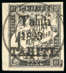 Stamp of Colonies françaises » Tahiti 1893, Taxe Duval 1 centimes noir surchargé "Tahiti