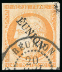 Stamp of Colonies françaises » Réunion 1891, Cérès non dentelé 40 centimes orange, variété