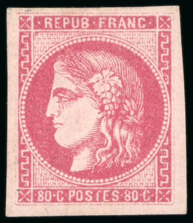 Stamp of France » Emission de Bordeaux 1870 1870, Émission de Bordeaux 80 centimes rose *, Y&T