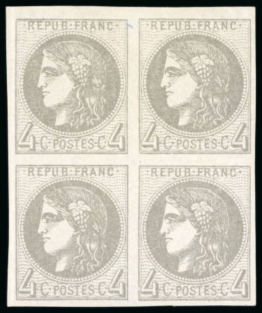 Stamp of France » Emission de Bordeaux 1870 1870, Émission de Bordeaux 4 centimes gris, Y&T n°41B