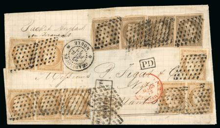 Stamp of Colonies françaises » Guadeloupe 1872, lettre de Moule pour Nantes affranchit émissions
