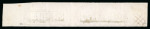 Stamp of Peru 1862-63, 1d red, an extraordinary strip of "six" with blank impression at right