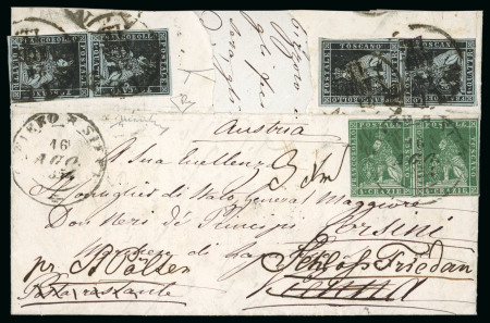 Stamp of Italian States » Tuscany 1854, Lettera per l'Austria con affrancatura unica.