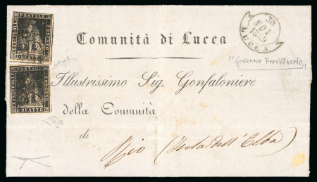 Stamp of Italian States » Tuscany 1859, Circolare a stampa con due 1 q. durante il Governo Provvisorio.