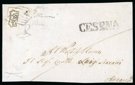 Stamp of Italian States » Papal States 1852, 9baj white, vertical half used as 4 bajocchi