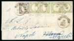 Stamp of Italian States » Naples 1861, 1/2t light green-yellow, four well margined examples, and 1gr dark grey, on internal cover