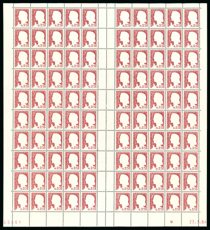 Stamp of France » Variétés et curiosités 1960, Marianne de Decaris Y&T n°1263g et 1263h, variétés