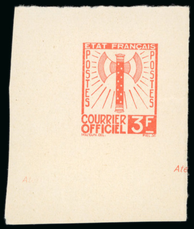 Stamp of France » Service 1943, Série Francisque sans le 1 franc 50 brun-rouge