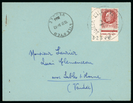 Stamp of France » Libération 1944, Lot de 4 courriers de l'Ile d'Yeu (Vendée) 1