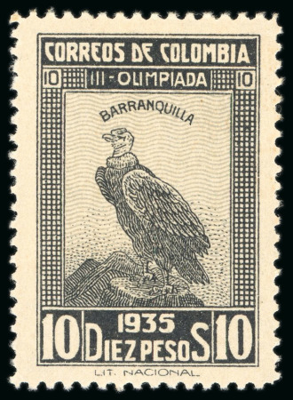 Stamp of Colombia 1935 Third National Olympiad 5c to 10p mint l.h. set