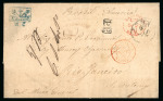 Stamp of Italian States » Papal States 1858 (Sept 21) Stampless cover from Rome to Brazil
