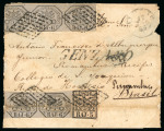 Stamp of Italian States » Papal States 1852, 5b light rose single and 6b pair and strip of