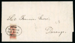 Stamp of Mexico 1856, 4r red, single used on cover from Zacatecas to