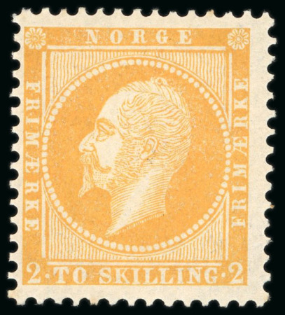 Stamp of Norway 1856-57, Oscar I, 2sk to 8sk set of four mint with