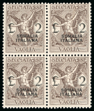 Stamp of Italy » Italian Colonies and Possessions » Somalia 1926, Segnatasse per vaglia, serie completa di sei in blocchi di quattro.
