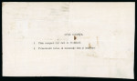 Stamp of Romania » United Principalities 1864-1865 Prince Cuza 1865 (Aug 25) Return receipt which accompanied a registered letter sent from Bucharest, bearing 1864-65 20 par 