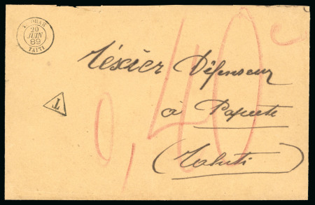 Stamp of Colonies françaises » Tahiti 1889, Lettre locale non affranchie entre le bureau