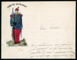 Stamp of France » Guerre de 1870-1871 1870, Papier à l'entête décorée du Camp de Sathonay