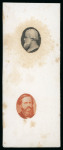 Stamp of Brazil » 1866-83 Dom Pedro » 1866 "Black Beard" Issue 1866, two colour proofs in black and orange of the head