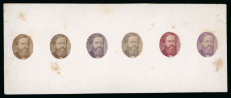 Stamp of Brazil » 1866-83 Dom Pedro » 1866 "Black Beard" Issue 1866, six different colour proofs of the head of Dom