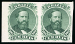Stamp of Brazil » 1866-83 Dom Pedro » 1866 "Black Beard" Issue 1866, 13 ABN colour die colour proofs on thick card