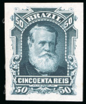 Stamp of Brazil » 1866-83 Dom Pedro » 1877-78 Roulette "White Beard" Issue 1877, 260r deep purple, die proof of an unadopted design