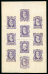 Stamp of Brazil » 1866-83 Dom Pedro » 1877-78 Roulette "White Beard" Issue 1877-78, 10r to 1,000r dark violet, the composite proof