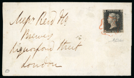 Stamp of Large Lots and Collections British Empire & GB: 1840-1970s, Mixed lot with three covers incl. very fine four-margin penny black cover