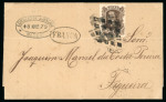 Stamp of Brazil » 1866-83 Dom Pedro » 1877-78 Roulette "White Beard" Issue 1877, 260r dark brown, very fresh used on 8.3.1879
