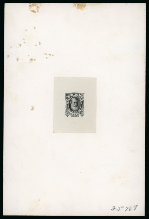 Stamp of Brazil » 1866-83 Dom Pedro » 1877-78 Roulette "White Beard" Issue 1878, 700r brown red, die proof on India paper, die sunk on card
