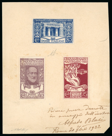 Stamp of Italy » Regno d'Italia 1922, Giuseppe Mazzini, 25c brown red, 40c violet brown