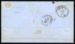 Stamp of Bulgaria » French Levant Post Offices 1863 (May 25) Cover from Varna to Genoa, franked by 1862 10c (5) and 20c (2)