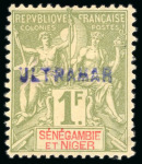 Stamp of Colonies françaises » Sénégambie et Niger 1903, Collection de 9 timbres Type Groupe avec frappe
