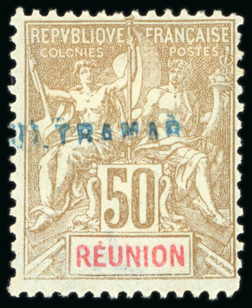 Stamp of Colonies françaises » Réunion 1900-1905, Lot de 4 timbres Type Groupe avec frappe