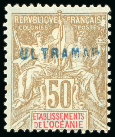 Stamp of Colonies françaises » Océanie 1900-1907, Lot de 4 timbres Type Groupe avec frappe